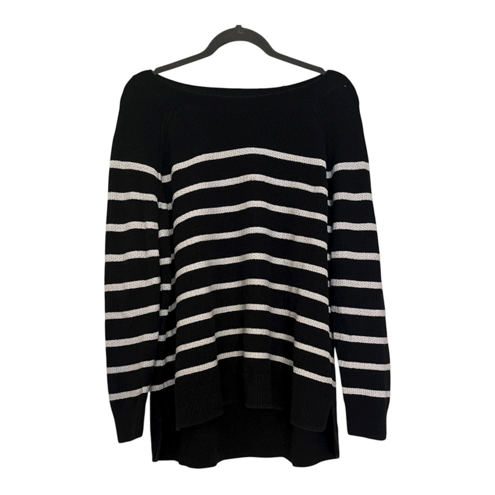 Black and White Striped Sweater - XL